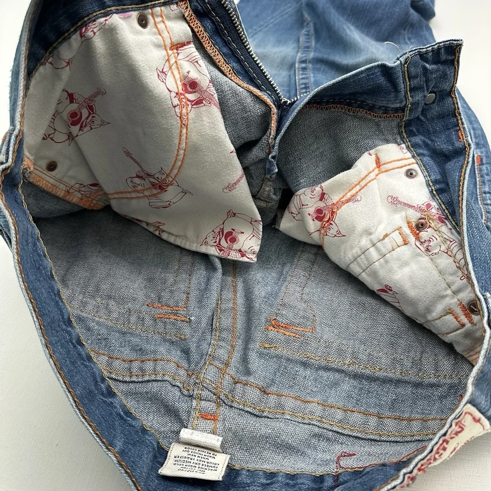 VTG Y2K True Religion Joey Jeans Twisted Flare Men 31x33 Distressed Flap Pockets